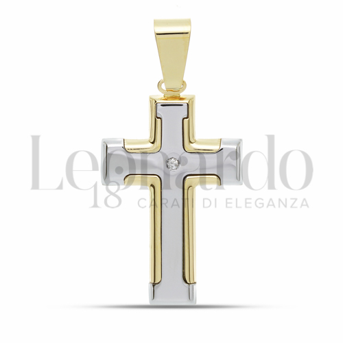 Modello Senza Cristo con Diamante in Oro Giallo e Oro Bianco da 3,4gr.