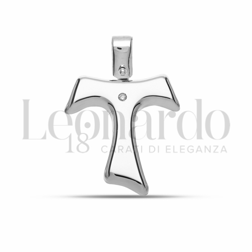 Modello Senza Cristo - Senza Bordi con Diamante in Oro Bianco da 1,7gr.