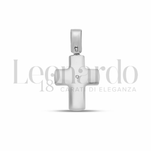 con Diamante in Oro Bianco da 1,1gr.