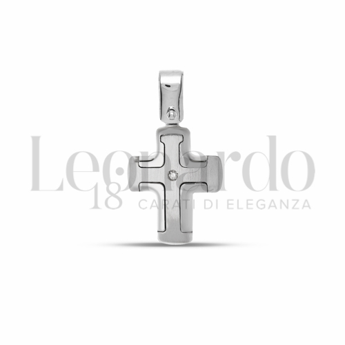 con Diamante in Oro Bianco da 1,3gr.
