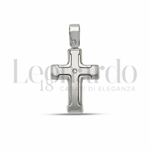 Modello Senza Cristo - Con bordi con Diamante in Oro Bianco da 1,6gr.