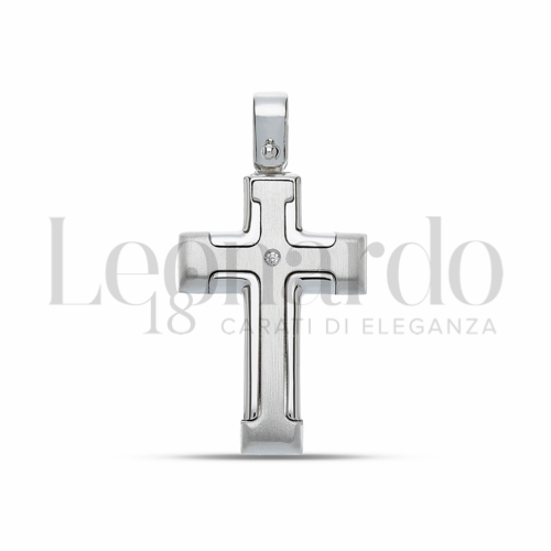 Modello Senza Cristo - Con bordi con Diamante in Oro Bianco da 2,2gr.