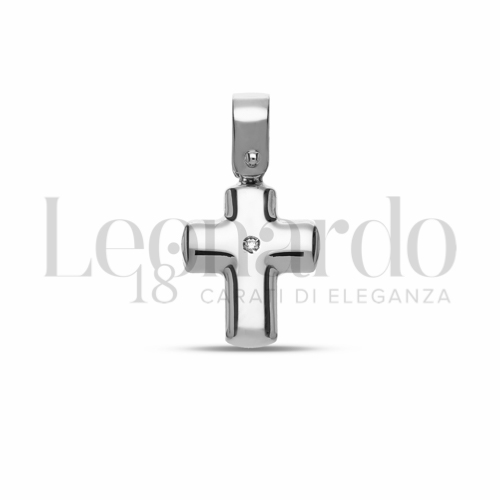 Modello Senza Cristo - Senza Bordi con Diamante in Oro Bianco da 0,9gr.