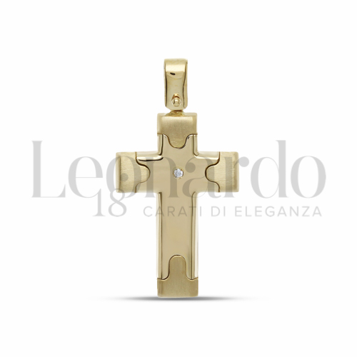 Modello Senza Cristo - Con bordi con Diamante in Oro Giallo da 2,2gr.
