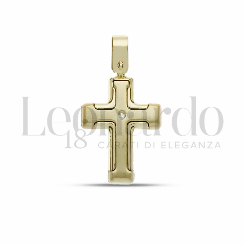 Modello Senza Cristo - Con bordi con Diamante in Oro Giallo da 1,5gr.