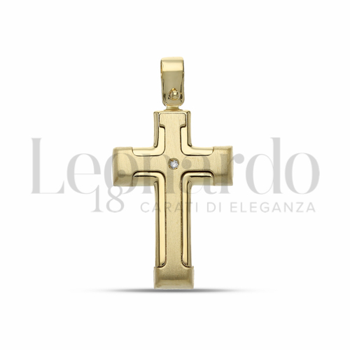 Modello Senza Cristo - Con bordi con Diamante in Oro Giallo da 2,1gr.