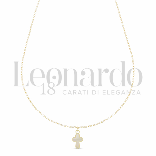 Modello Con Catenina Passante con Madreperla in Oro Giallo da 1gr.