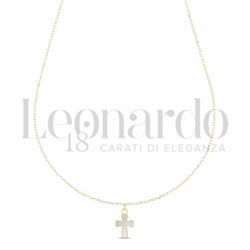 Modello Con Catenina Passante da 42 cm con rid a 40 cm con Madreperla in Oro Giallo da 0,9gr.