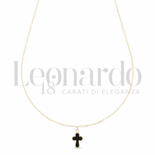 Modello Con Catenina Passante da 42 cm con rid a 40 cm con Onice in Oro Giallo da 0,9gr.