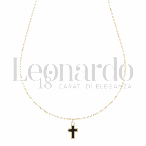 Modello Con Catenina Passante da 42 cm con rid a 40 cm con Onice in Oro Giallo da 1gr.