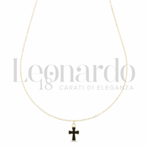 Pendenti Croce da Uomo in Oro 18 Carati Modello: Con catenina passante 42 cm rid a 40 Misura: 1&deg; Lavorazione o finitura: Lucida 0,9g