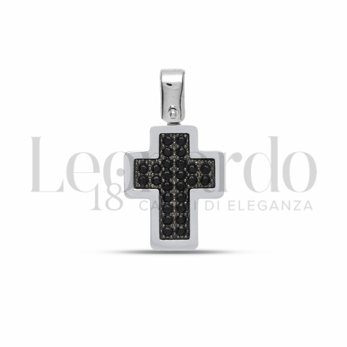 con Zirconi neri in Oro Bianco da 1,9gr.