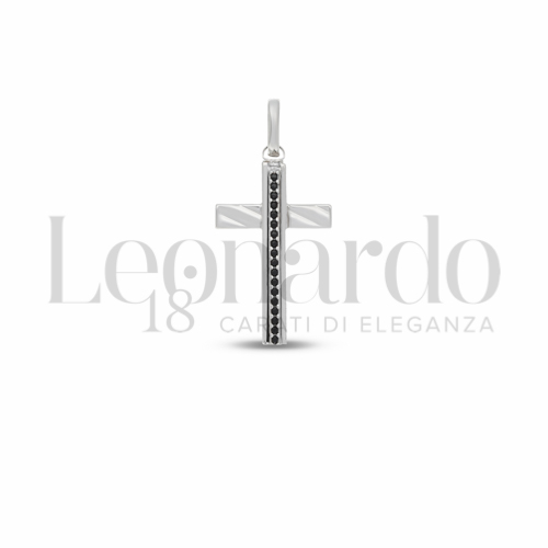 Modello Senza Cristo con Zircone nero in Oro Bianco da 1,8gr.