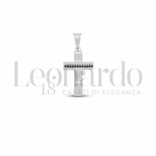 Modello Senza Cristo con Zircone nero in Oro Bianco da 1,7gr.