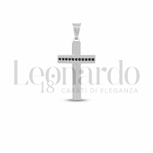 Modello Senza Cristo con Zircone nero in Oro Bianco da 2,2gr.