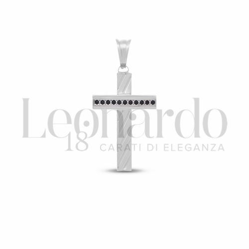 Modello Senza Cristo con Zircone nero in Oro Bianco da 2,2gr.