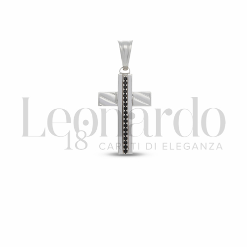 Modello Senza Cristo con Zircone nero in Oro Bianco da 1,8gr.