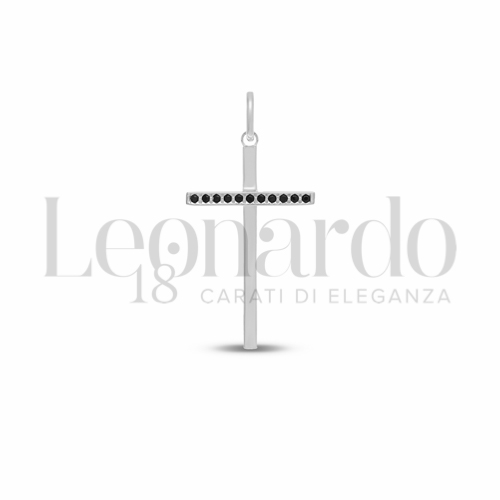 Modello Senza Cristo con Zircone nero in Oro Bianco da 1,2gr.
