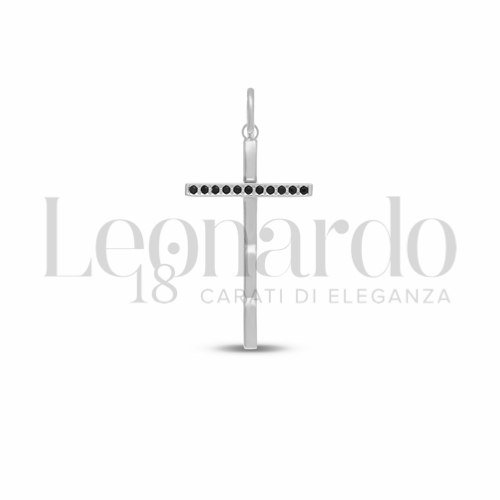 Modello Senza Cristo con Zircone nero in Oro Bianco da 1,2gr.