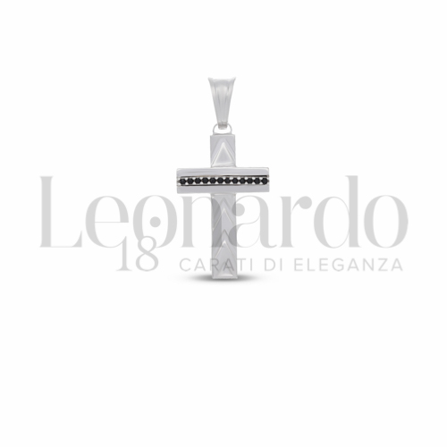 Modello Senza Cristo con Zircone nero in Oro Bianco da 1,7gr.