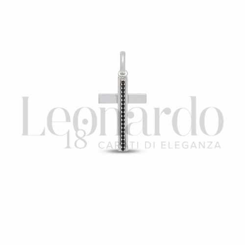 Modello Senza Cristo con Zircone nero in Oro Bianco da 1,8gr.