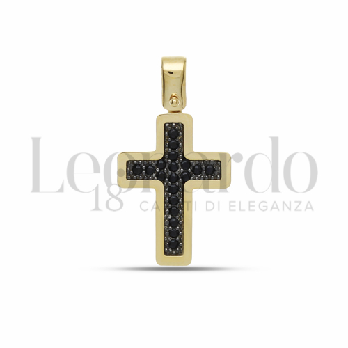 Modello Senza Cristo con Zirconi neri in Oro Giallo da 2gr.