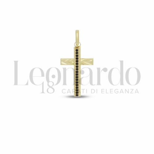 Modello Senza Cristo con Zircone nero in Oro Giallo da 1,8gr.