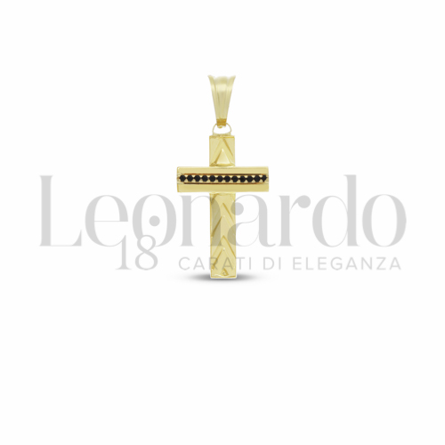 Modello Senza Cristo con Zircone nero in Oro Giallo da 1,7gr.