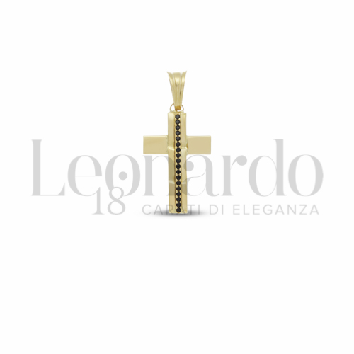 Modello Senza Cristo con Zircone nero in Oro Giallo da 1,8gr.