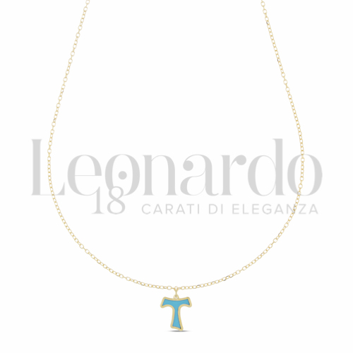 Pendenti Tau da Uomo in Oro 18 Carati Modello: Con catenina passante 45 cm Misura: 1&deg; Lavorazione o finitura: Lucida 0,9g