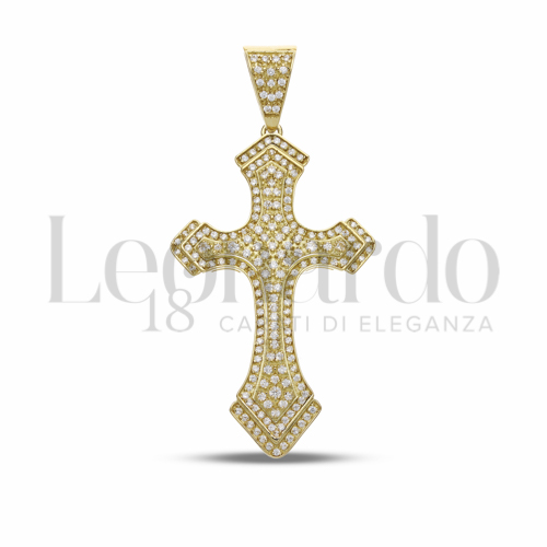 Modello Senza Cristo con Pav&eacute; di zirconi bianchi in Oro Giallo da 13,7gr.