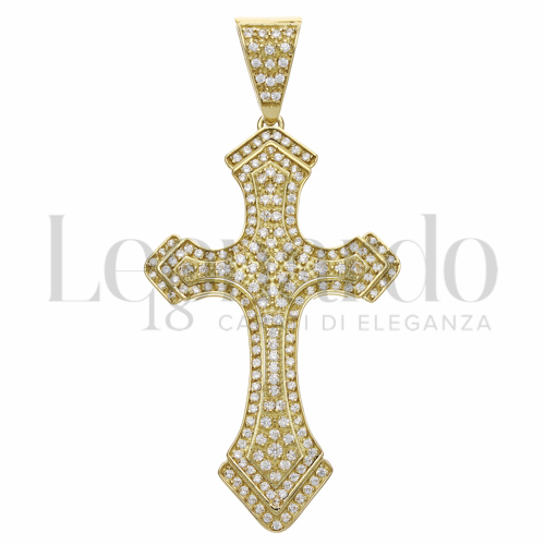 Modello Senza Cristo con Pavé di zirconi bianchi in Oro Giallo da 13,7gr.