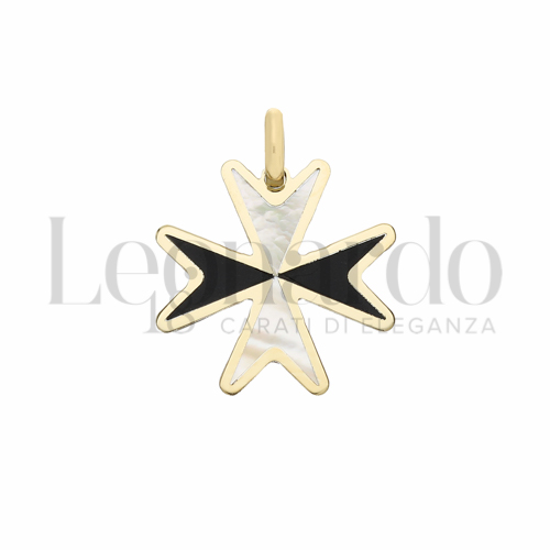 Modello Senza Cristo con Onice + Madreperla in Oro Giallo da 0,8gr.