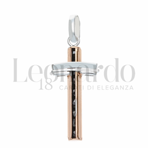 Modello Senza Cristo con Spinelli in Oro Bianco e Oro Rosa da 3,2gr.