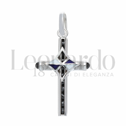 Modello Senza Cristo con Smalto blu in Oro Bianco da 3,9gr.