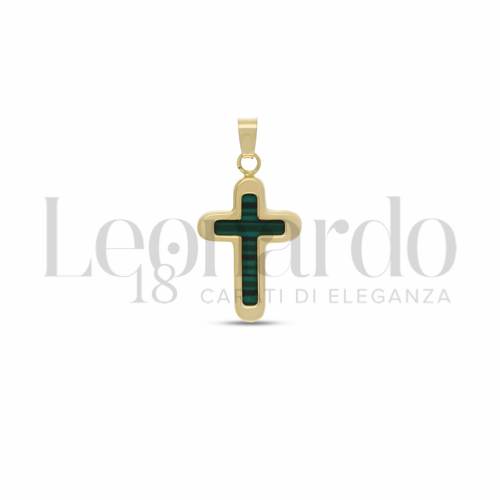 Modello Senza Cristo con Malachite in Oro Giallo da 0,9gr.