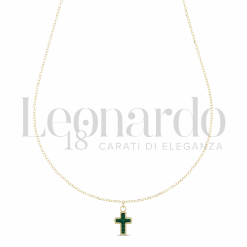 Modello Con Catenina Passante da 42 cm con rid a 40 cm con Malachite in Oro Giallo da 0,9gr.