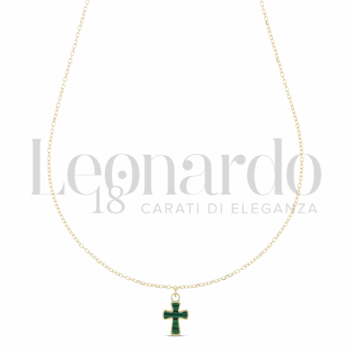 Modello Con Catenina Passante da 42 cm con rid a 40 cm con Malachite in Oro Giallo da 0,9gr.