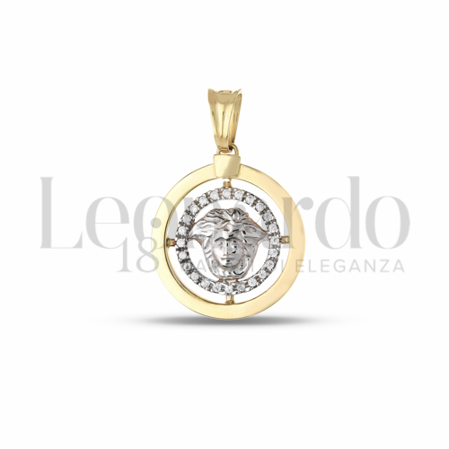 con Zircone bianco in Oro Giallo e Oro Bianco da 2,4gr.