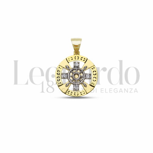 Misura 1° Misura con Zircone bianco in Oro Giallo e Oro Bianco da 2,4gr.