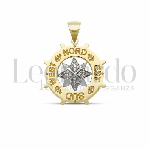 con Zircone bianco in Oro Giallo e Oro Bianco da 3,9gr.