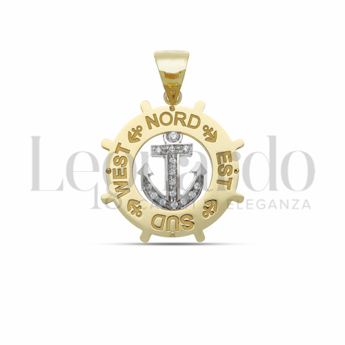 con Zircone bianco in Oro Giallo e Oro Bianco da 4gr.