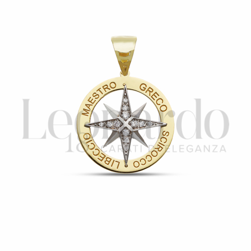 con Zircone bianco in Oro Giallo e Oro Bianco da 3,3gr.