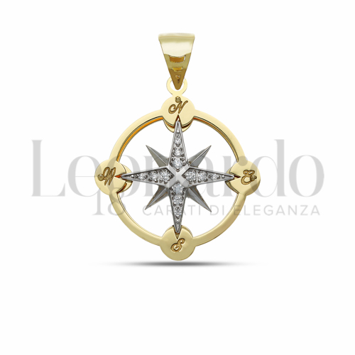 con Zircone bianco in Oro Giallo e Oro Bianco da 3gr.