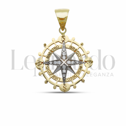 con Zircone bianco in Oro Giallo e Oro Bianco da 3,4gr.
