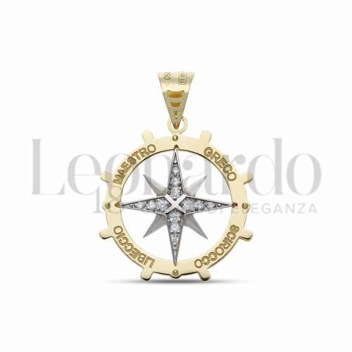 con Zircone bianco in Oro Giallo e Oro Bianco da 3,4gr.