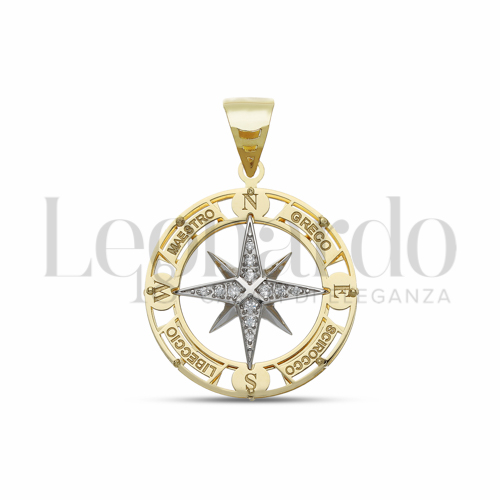 con Zircone bianco in Oro Giallo e Oro Bianco da 3,4gr.