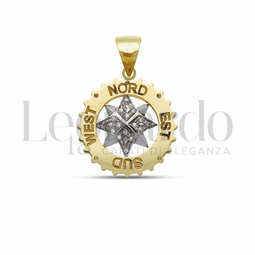con Zircone bianco in Oro Giallo e Oro Bianco da 3,5gr.