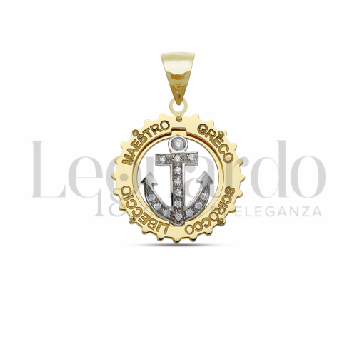 con Zircone bianco in Oro Giallo e Oro Bianco da 3,7gr.