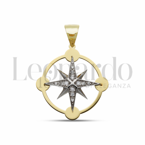 con Zircone bianco in Oro Giallo e Oro Bianco da 2,1gr.